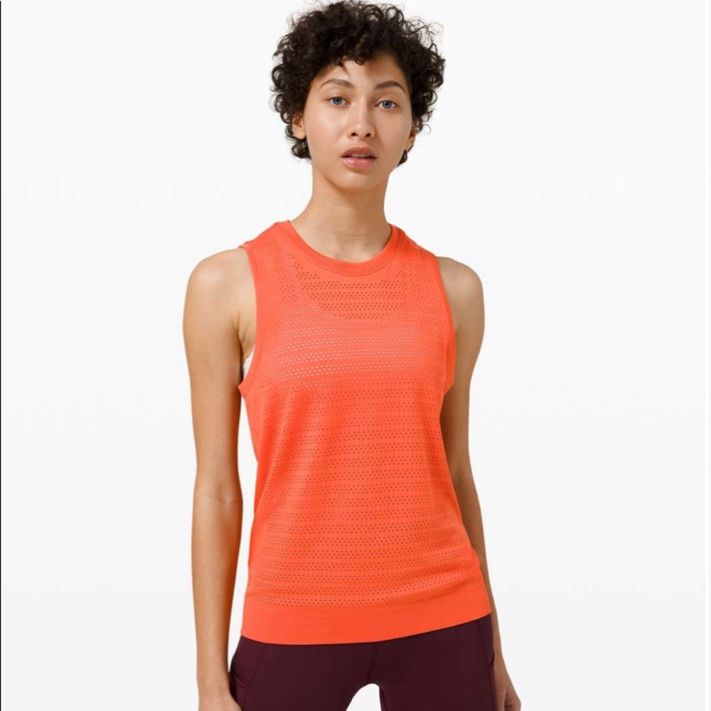 Lululemon Breeze By Muscle Tank Squad Top Brick